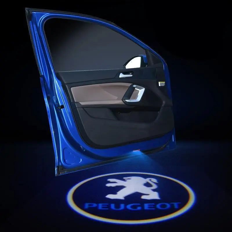 2X Wireless Car Door Welcome Projector Logo Ghost Shadow Laser Light For Peugeot