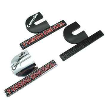 2PCS Metal Cummins Turbo Diesel Fender Emblems Badges Sticker For MOPAR Dodge RAM 3500 2500