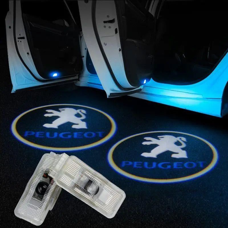 2X Wireless Car Door Welcome Projector Logo Ghost Shadow Laser Light For Peugeot