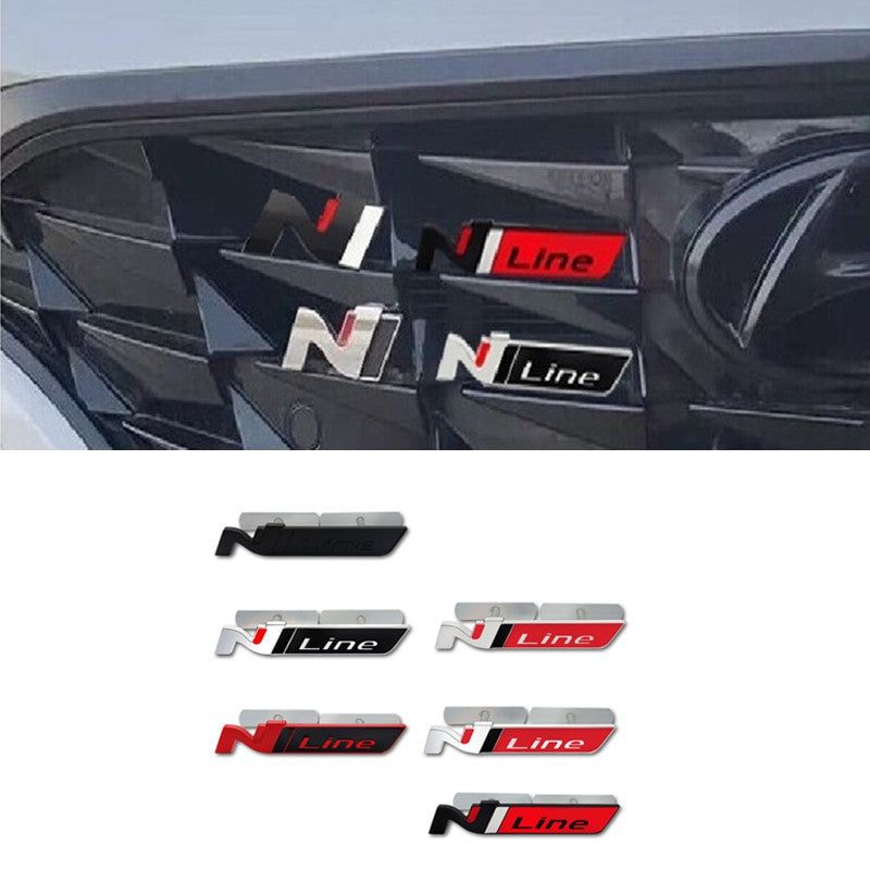 1x 3D Metal N NLINE N Line  Badge Emblem Grille for Hyundai Front Hood