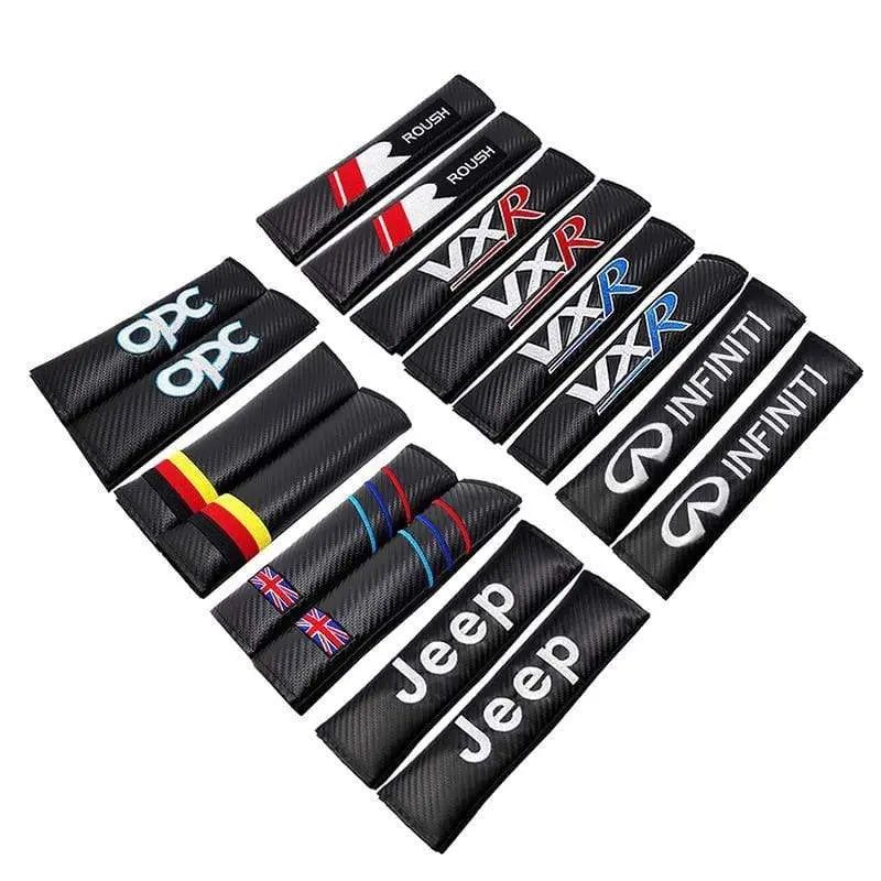 Jeep Infiniti Roush SRT OPC VXR German British Flag Car Seat Safety Belt Pad Cover Case Shoulder Pad Accessories