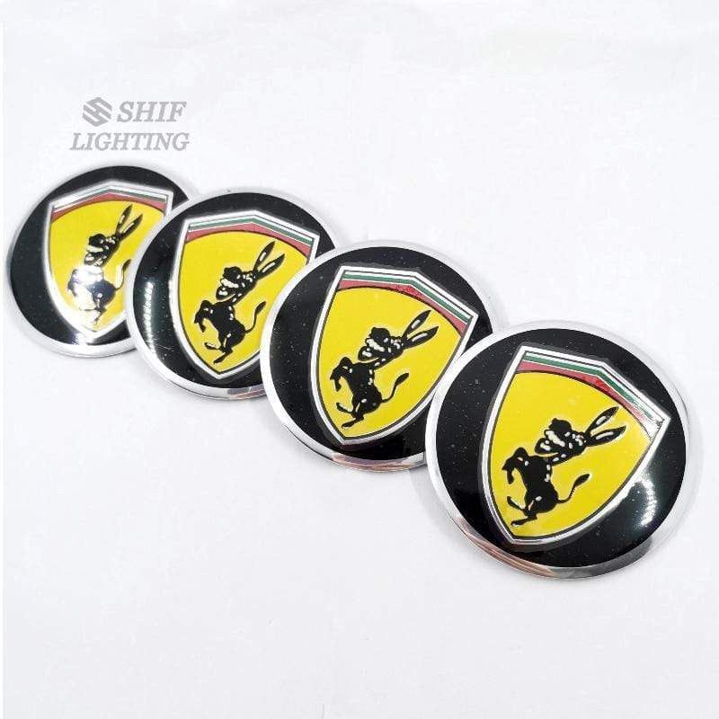 4 X 56mm PORSCHE HORSE Logo Car Auto Decorative Wheel Hub Center Caps Covers Emblem Sticker Decal Badge