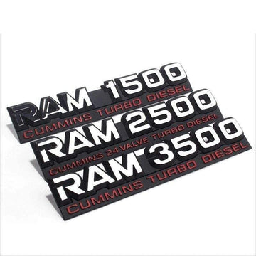 Car Styling Fender Emblem Side Sticker For Dodge RAM 1500 2500 3500 Cummins Logo Challenger Caliber Charger Jcuv Durango Nitro