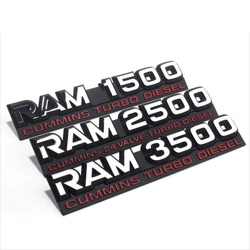 Car Styling Fender Emblem Side Sticker For Dodge RAM 1500 2500 3500 Cummins Logo Challenger Caliber Charger Jcuv Durango Nitro
