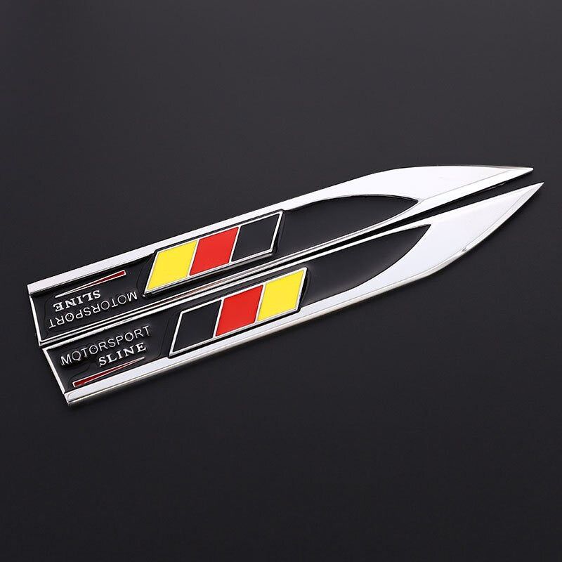 Metal Car National Flag Stickers Germany Russia France Italy Emblem Badge Decals