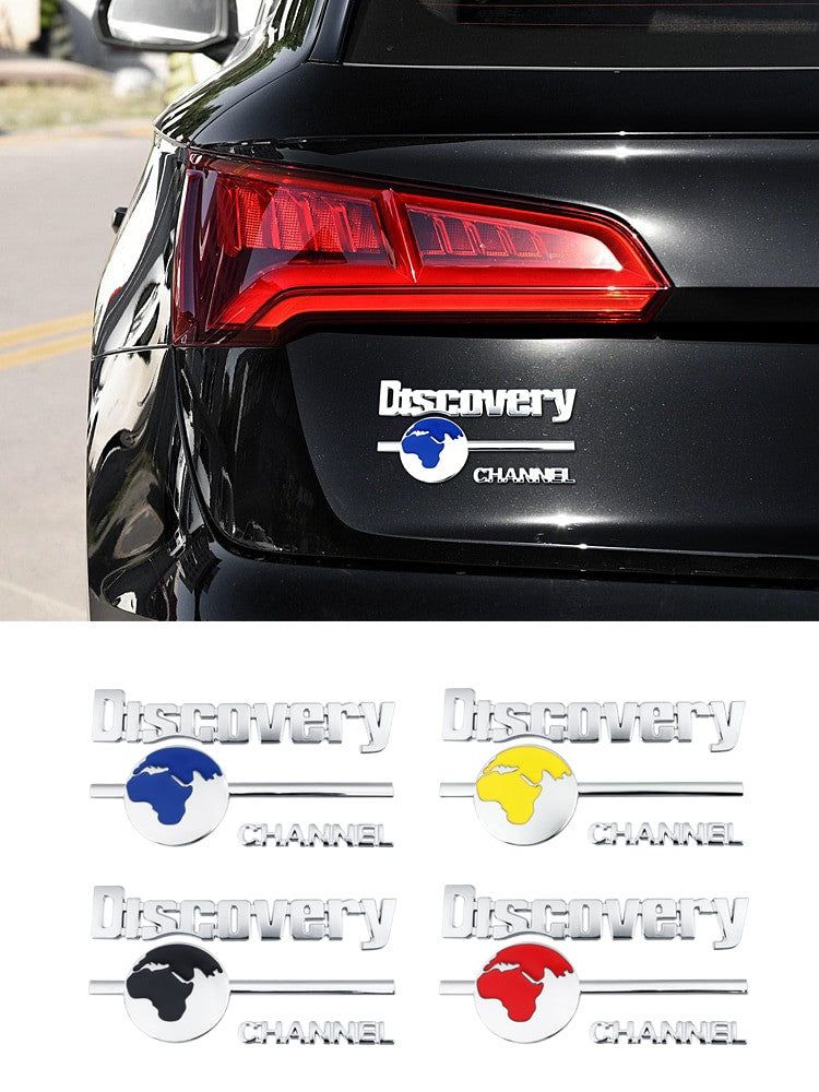 3D Metal Chrome DISCOVERY CHANNEL Logo Car Fender Emblem Badge Decal Sticker