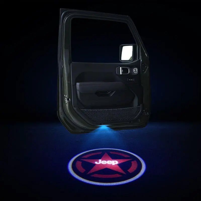 2pcs LED Car Door Courtesy Projector Laser Ghost Shadow Light For JEEP  Logo