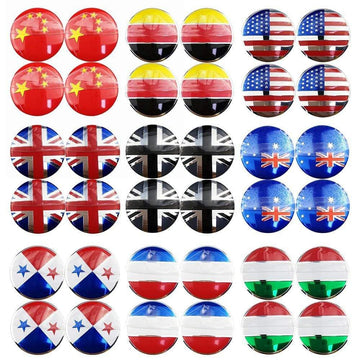 4PCS 56mm Germany America Italy National Flag Car Wheel Center Hub Cap Sticker Auto Tire Emblem Badge Decal