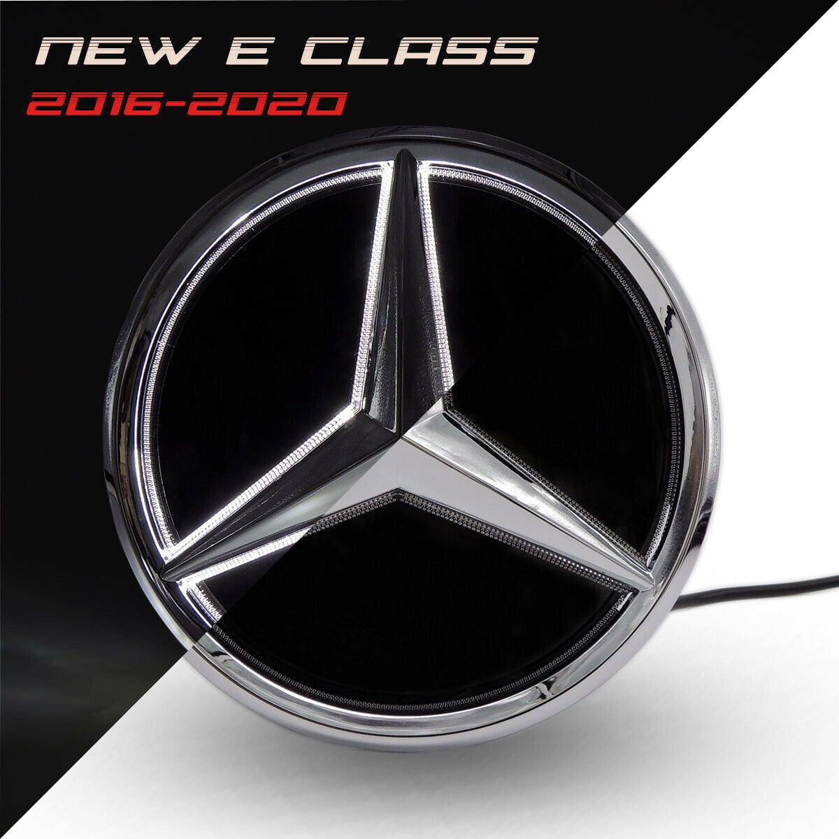 Bright Mirror Car Led Star Logo Front Emblem Grille Light For Benz E Class 16-20