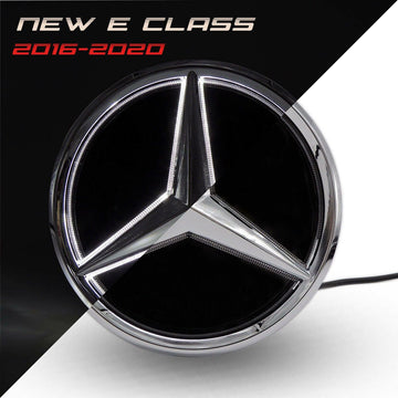 Bright Mirror Car Led Star Logo Front Emblem Grille Light For Benz E Class 16-20