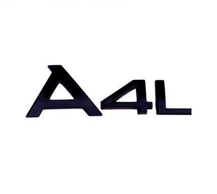1pcs ABS Glossy Black Rear Tailage Trunk Sticker For Audi A6 C6 C5 A3 A5 Q2 Q3