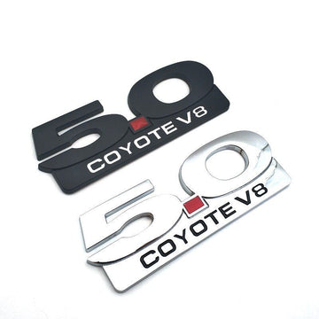 3D Metal Chrome 5.0 COYOTE V8  Badge Sport Car Trunk Emblem Sticker Decal