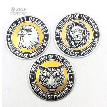 4pcs 56mm Aluminum Eagle Tiger Lion Logo Car Wheel Center Hub Cap Badge Emblem Decal Stickers