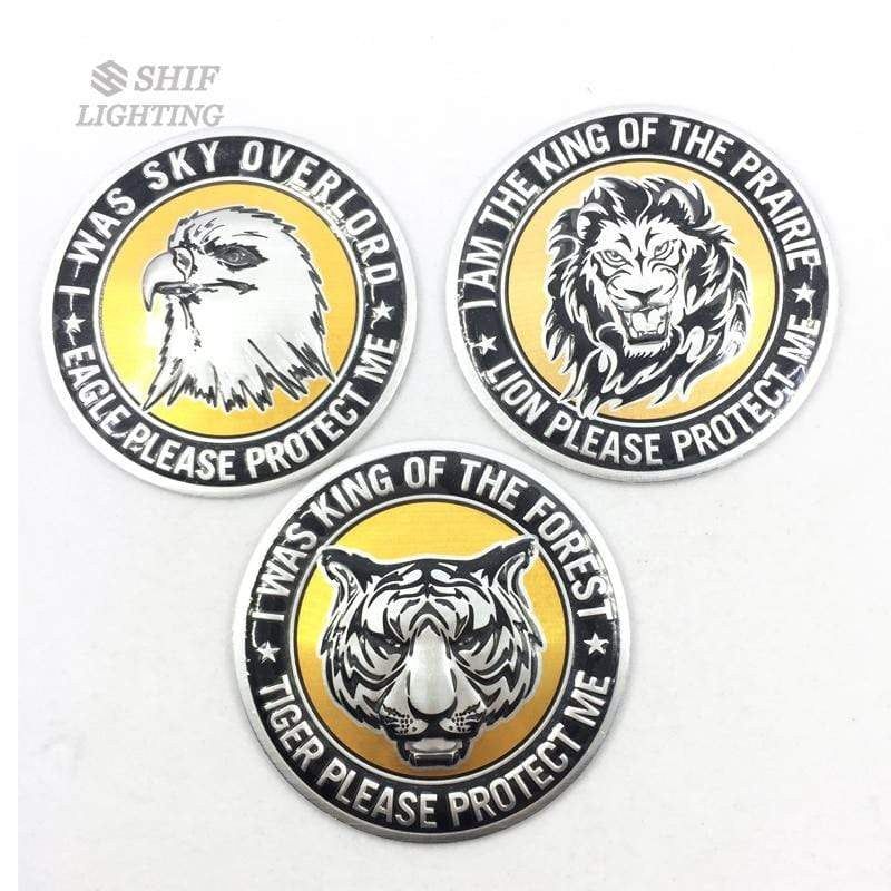 4pcs 56mm Aluminum Eagle Tiger Lion Logo Car Wheel Center Hub Cap Badge Emblem Decal Stickers