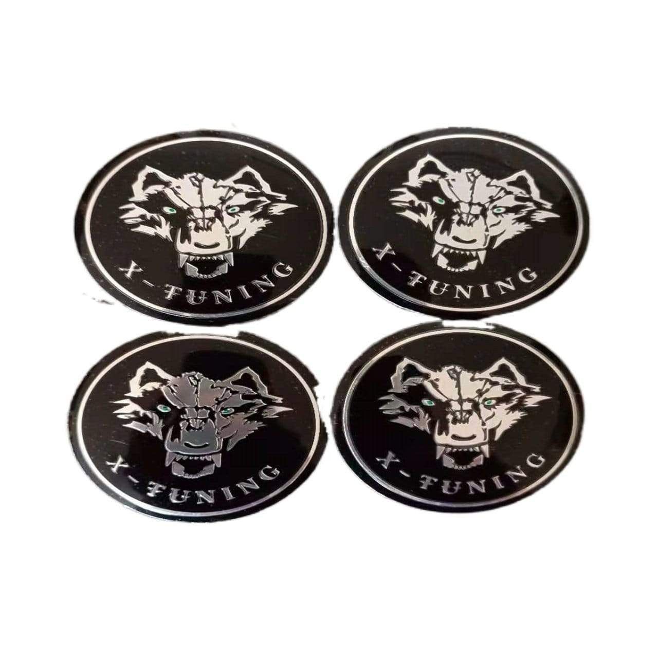 4pcs 56mm X tunning Car Wheel Center Hub Cap Badge Emblem Decal Stickers