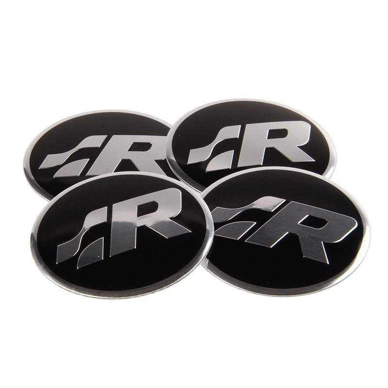 56mm 4PCS Volkswagen VW GTI Rabbit ABT Rline Passat Tiguan Bora Golf Car Wheel Center Hub Cap Sticker Emblem Badge Decal