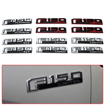 2pcs Ford F150 F150 LARIAT LIMITED PLATINUM XLT Fender Emblems Drivers Side Rear Sticker
