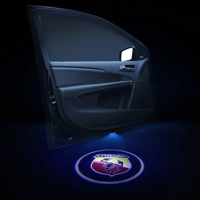 2pcs LED Car Door Courtesy Projector Laser Ghost Shadow Light For Abarth Logo