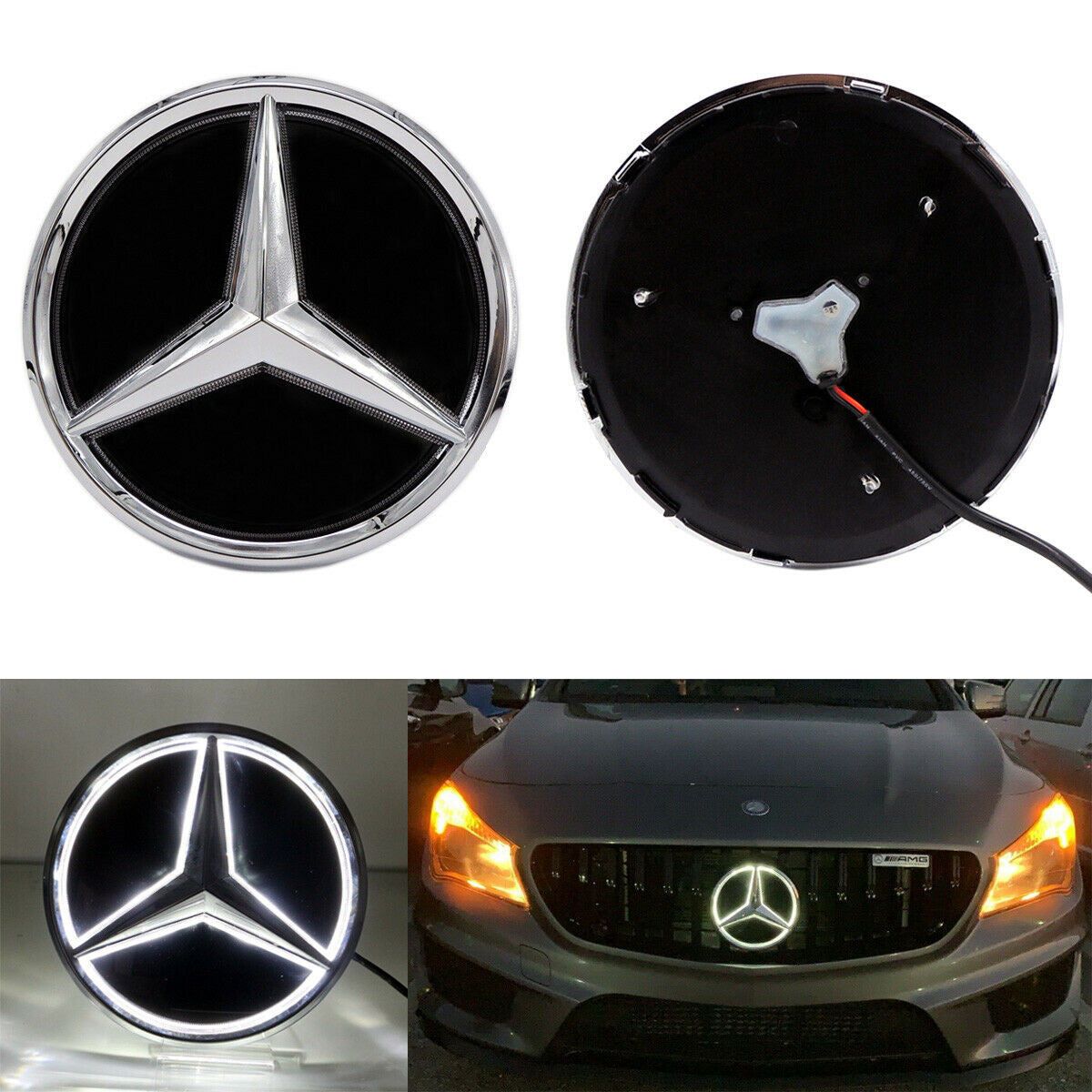 Mirror Car Led Star Logo Grille Badge Light For Mercedes Benz C Class 2019-2020