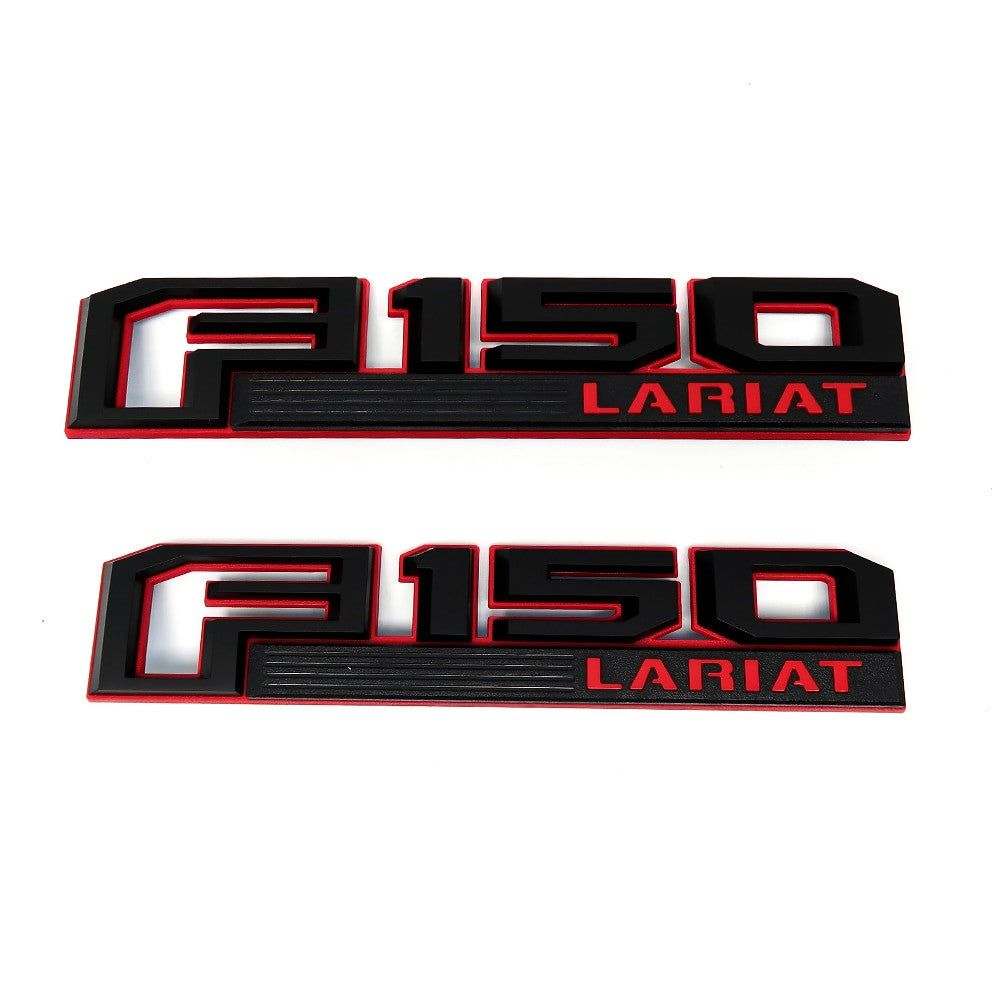 2pcs Ford F150 F150 LARIAT LIMITED PLATINUM XLT Fender Emblems Drivers Side Rear Sticker