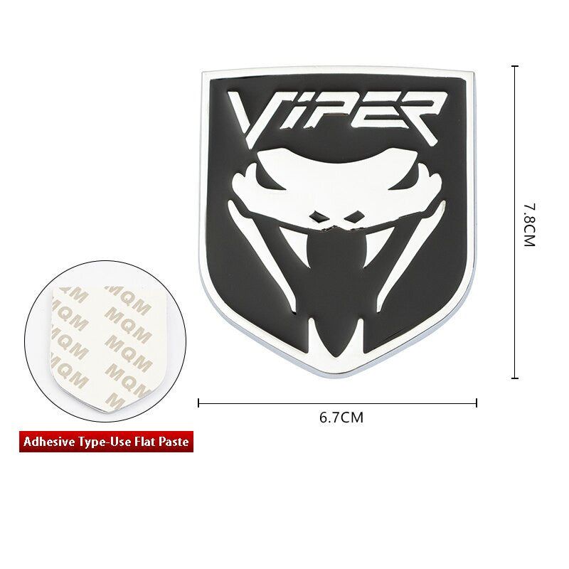 3D Metal Snake Cobra Viper Badge Emblem Stickers Rear Decal For Ford Mustang Shelby