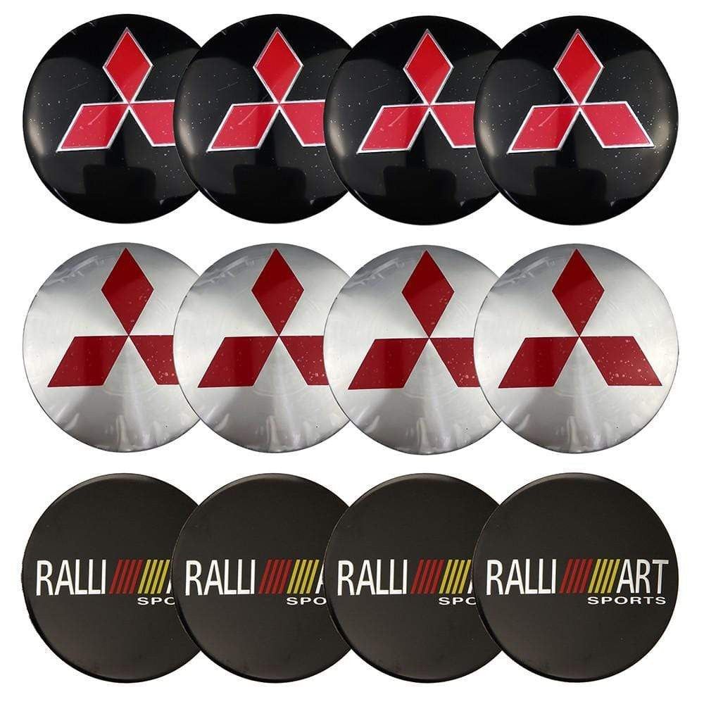 4PCS 56mm Mitsubishi  Ralliart  Car Wheel Center Hub Cap Sticker Auto Tire Emblem Badge Decal