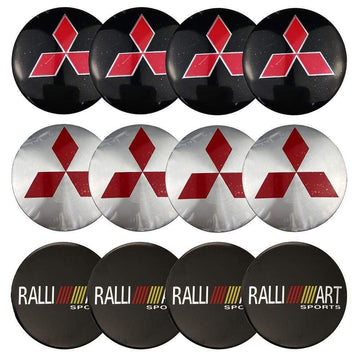 4PCS 56mm Mitsubishi  Ralliart  Car Wheel Center Hub Cap Sticker Auto Tire Emblem Badge Decal