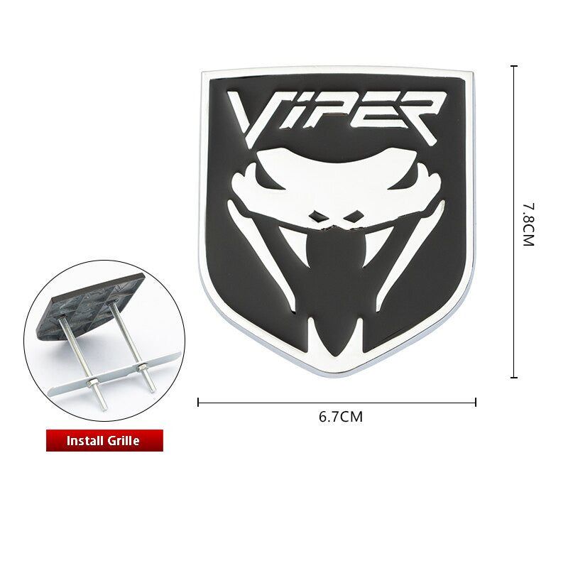 3D Metal Snake Cobra Viper Badge Emblem Stickers Rear Decal For Ford Mustang Shelby