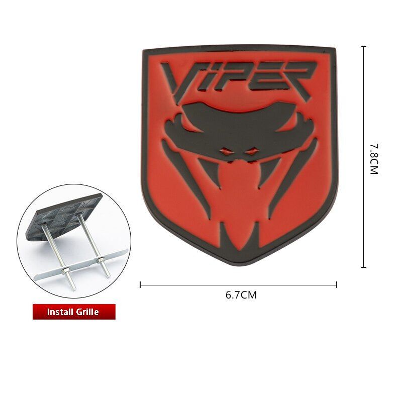 3D Metal Snake Cobra Viper Badge Emblem Stickers Rear Decal For Ford Mustang Shelby