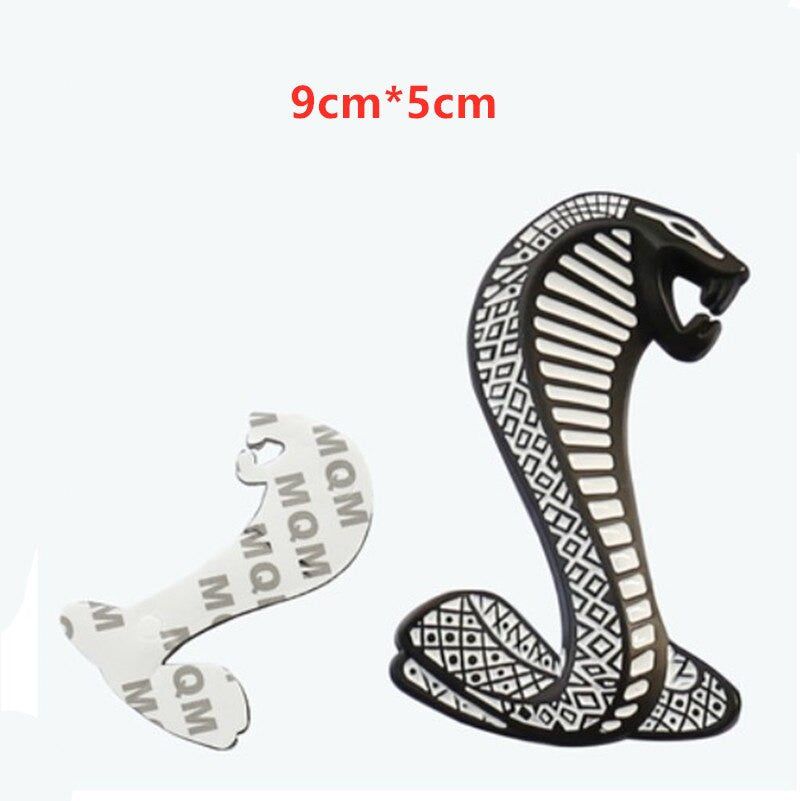 1pcs Metal Snake Cobra Badge Front Grille Emblem Rear Trunk Decal Sticker for Mustang