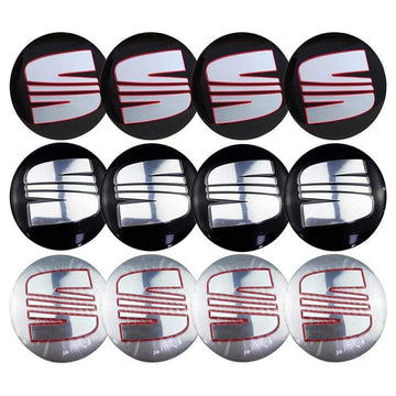 4PCS 56mm SEAT Logo Car Wheel Center Hub Cap Sticker Auto Tire Emblem Badge Decal