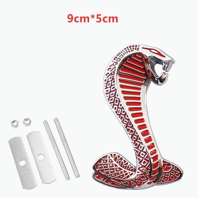 1pcs Metal Snake Cobra Badge Front Grille Emblem Rear Trunk Decal Sticker for Mustang