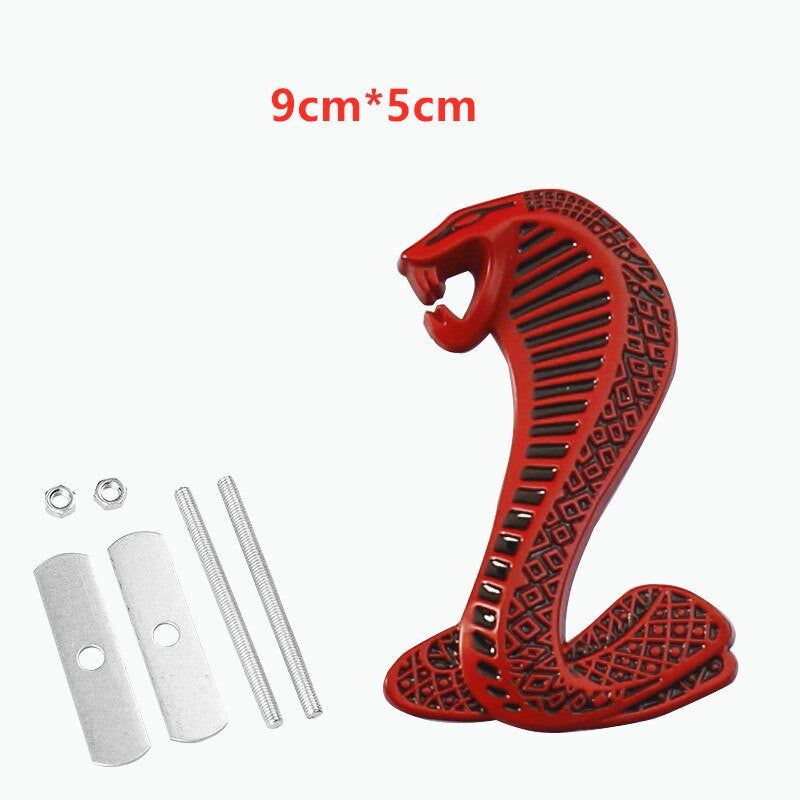 1pcs Metal Snake Cobra Badge Front Grille Emblem Rear Trunk Decal Sticker for Mustang