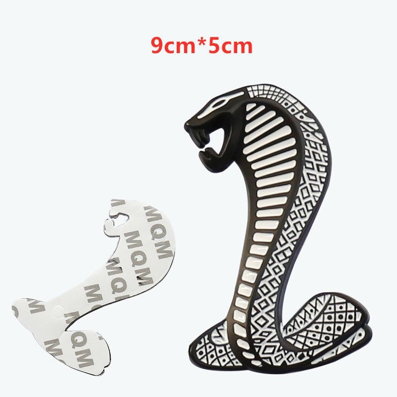 1pcs Metal Snake Cobra Badge Front Grille Emblem Rear Trunk Decal Sticker for Mustang
