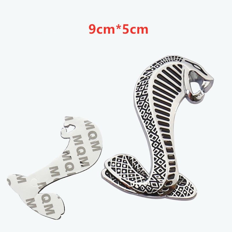 1pcs Metal Snake Cobra Badge Front Grille Emblem Rear Trunk Decal Sticker for Mustang