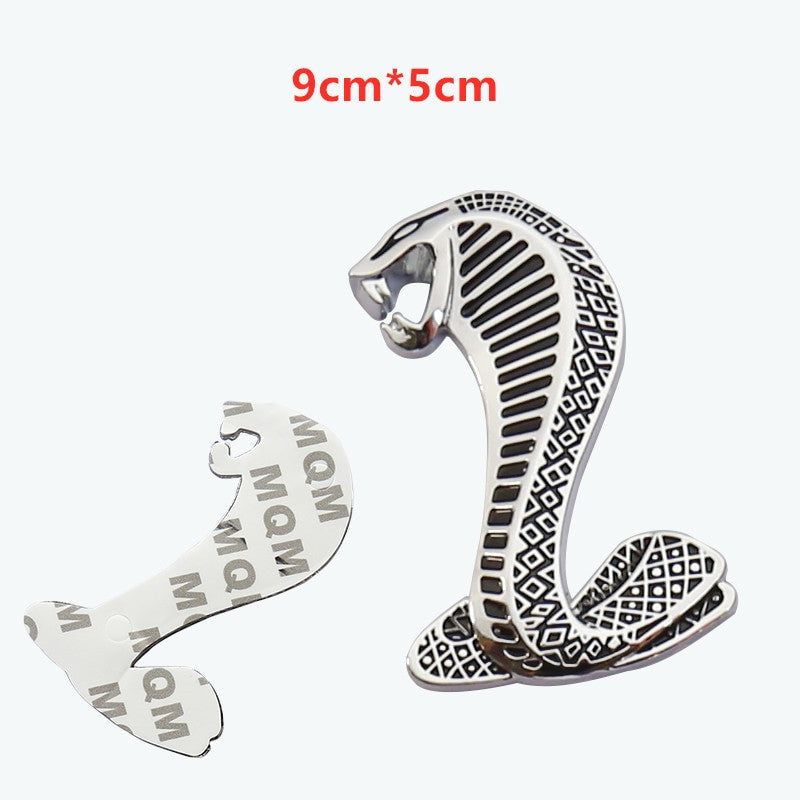 1pcs Metal Snake Cobra Badge Front Grille Emblem Rear Trunk Decal Sticker for Mustang