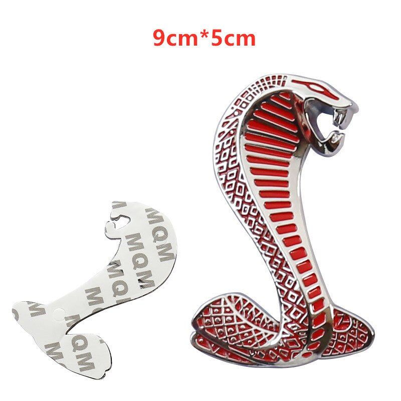 1pcs Metal Snake Cobra Badge Front Grille Emblem Rear Trunk Decal Sticker for Mustang