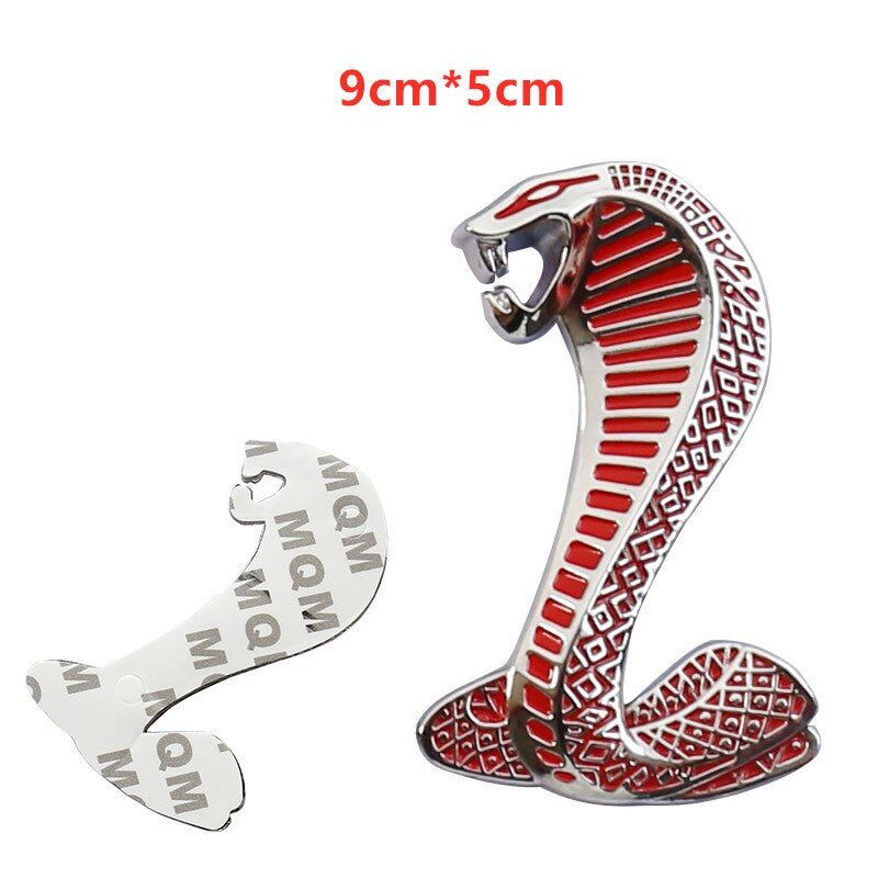 1pcs Metal Snake Cobra Badge Front Grille Emblem Rear Trunk Decal Sticker for Mustang