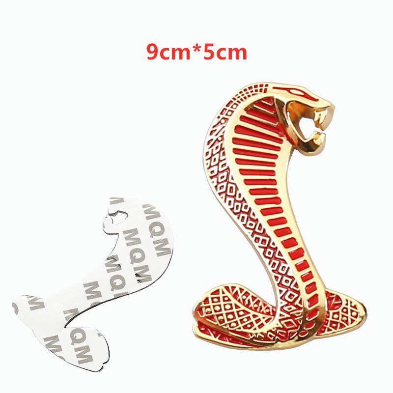 1pcs Metal Snake Cobra Badge Front Grille Emblem Rear Trunk Decal Sticker for Mustang