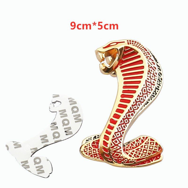 1pcs Metal Snake Cobra Badge Front Grille Emblem Rear Trunk Decal Sticker for Mustang