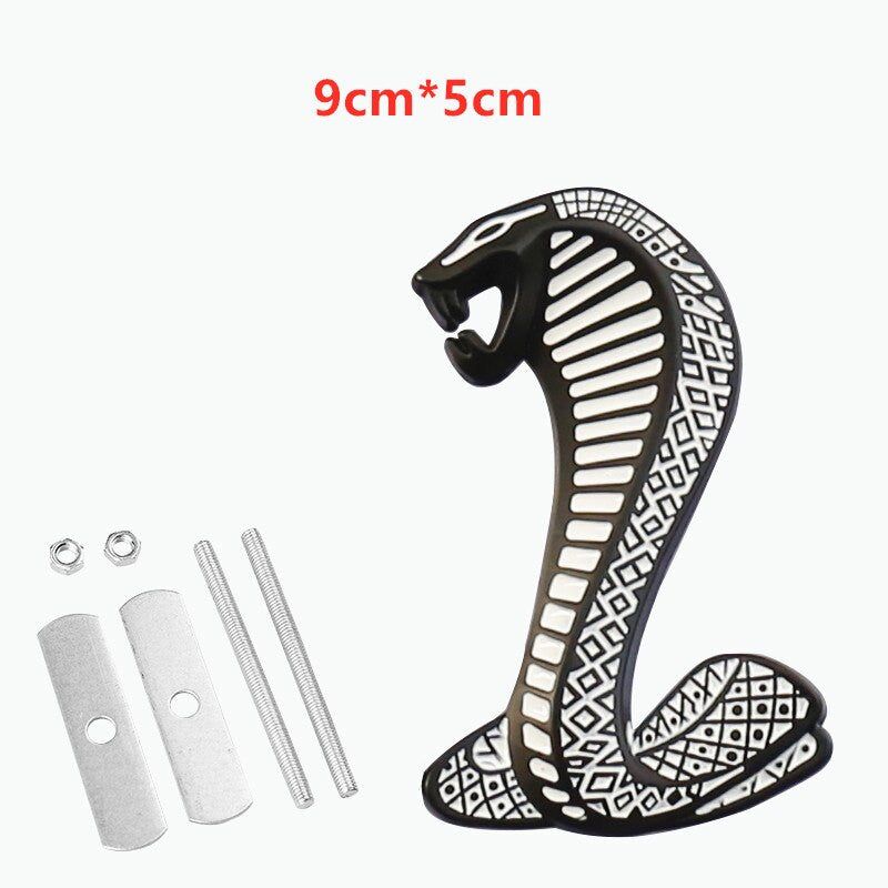 1pcs Metal Snake Cobra Badge Front Grille Emblem Rear Trunk Decal Sticker for Mustang