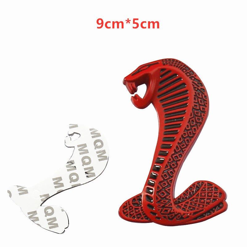 1pcs Metal Snake Cobra Badge Front Grille Emblem Rear Trunk Decal Sticker for Mustang