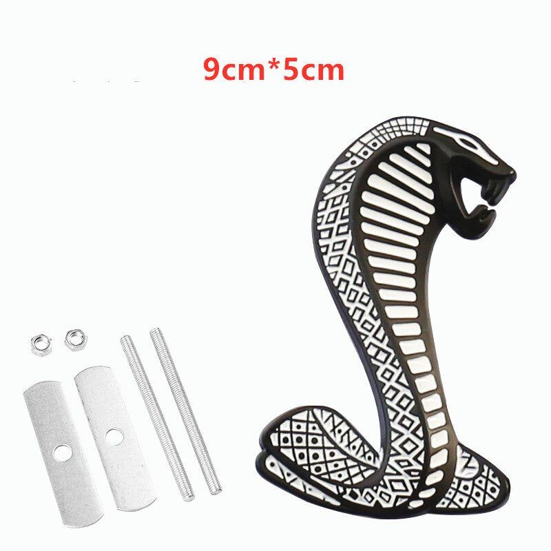 1pcs Metal Snake Cobra Badge Front Grille Emblem Rear Trunk Decal Sticker for Mustang