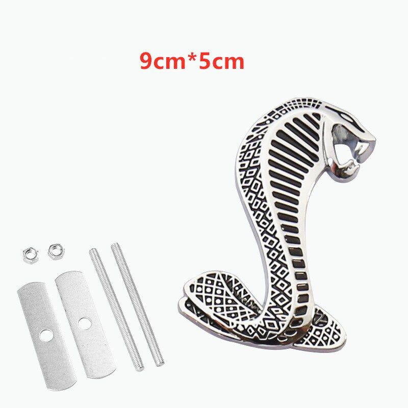 1pcs Metal Snake Cobra Badge Front Grille Emblem Rear Trunk Decal Sticker for Mustang