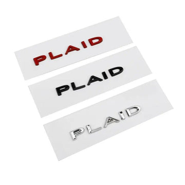 Plaid Stickers for Tesla Model 3 S X Y ABS Zinc Alloy Decals Trunk Emblem