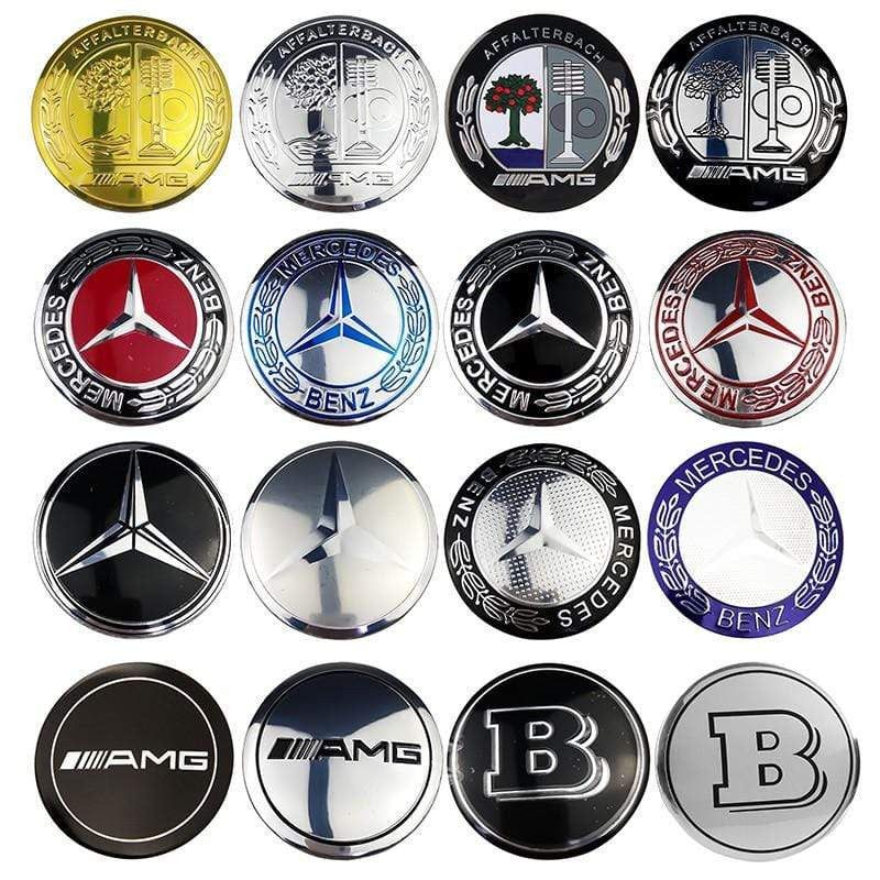 56mm 4PCS Mercedes Benz AMG Apple Tree Brabus Lorinser Car Wheel Center Hub Cap Sticker Emblem Badge Decal
