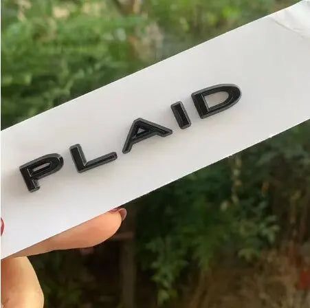 Plaid Stickers for Tesla Model 3 S X Y ABS Zinc Alloy Decals Trunk Emblem