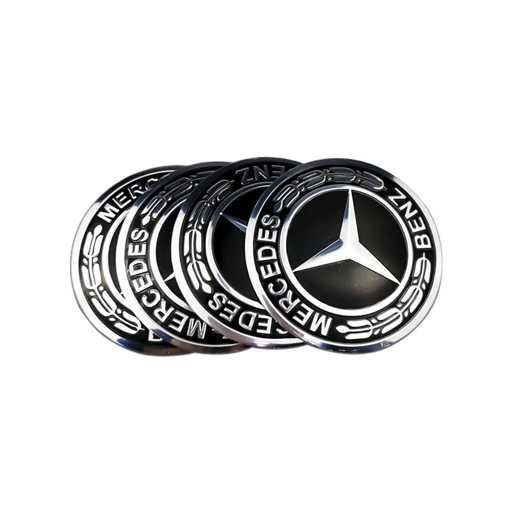 56mm 4PCS Mercedes Benz AMG Apple Tree Brabus Lorinser Car Wheel Center Hub Cap Sticker Emblem Badge Decal