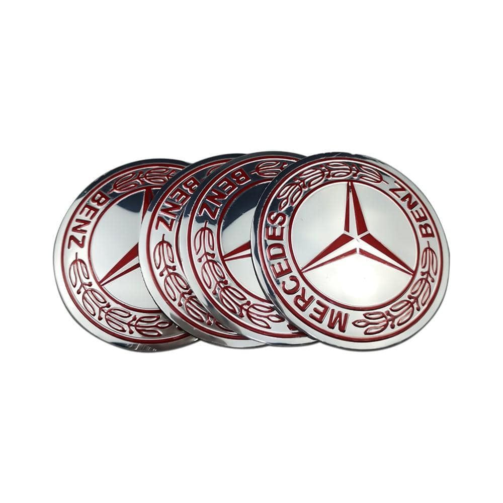 56mm 4PCS Mercedes Benz AMG Apple Tree Brabus Lorinser Car Wheel Center Hub Cap Sticker Emblem Badge Decal