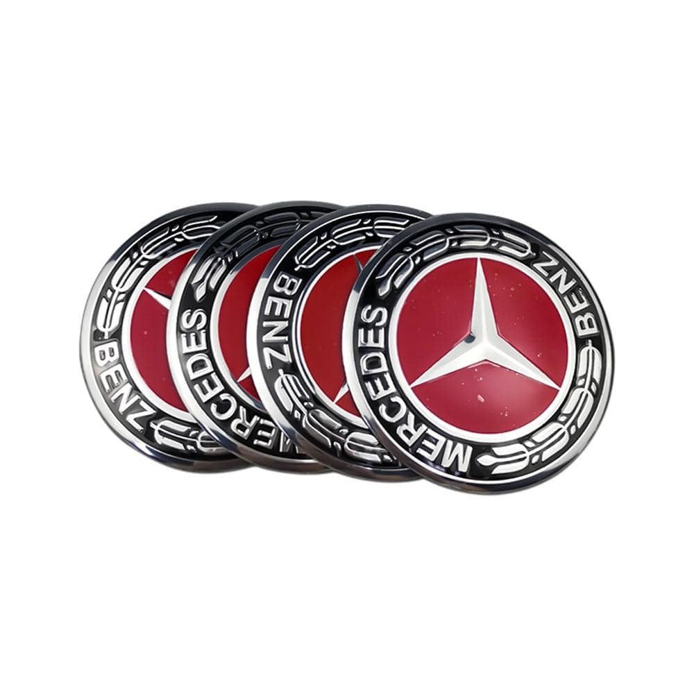 56mm 4PCS Mercedes Benz AMG Apple Tree Brabus Lorinser Car Wheel Center Hub Cap Sticker Emblem Badge Decal